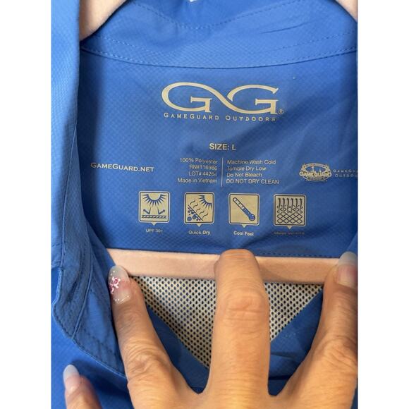 NWT Game Guard Vented Blue Color Microfiber Outdoor UVProtect Shirt Women's L - Picture 5 of 5